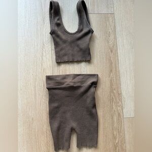 MT OUTFIT ONLINE ribbed matching loungewear set - XS